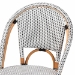 bali & pari Genica Classic French Two-Tone Black and White Weaving and Natural Rattan 2-Piece Counter Stool Set - DC613-Rattan-Black/White-CS No Arm