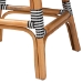 bali & pari Genica Classic French Two-Tone Black and White Weaving and Natural Rattan 2-Piece Counter Stool Set - DC613-Rattan-Black/White-CS No Arm