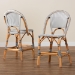 bali & pari Genica Classic French Two-Tone Black and White Weaving and Natural Rattan 2-Piece Counter Stool Set - DC613-Rattan-Black/White-CS No Arm