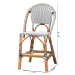 bali & pari Genica Classic French Two-Tone Black and White Weaving and Natural Rattan 2-Piece Counter Stool Set - DC613-Rattan-Black/White-CS No Arm
