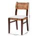 bali & pari Dameka Bohemian Light Honey Rattan and Dark Brown Wood Dining Chair - MD-39656 Afzal-Brown/Rattan Honey-DC