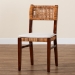 bali & pari Dameka Bohemian Light Honey Rattan and Dark Brown Wood Dining Chair - MD-39656 Afzal-Brown/Rattan Honey-DC