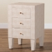 Baxton Studio Leyna Modern Beige Faux Shagreen 3-Drawer End Table - JY24A039-Beige Faux Shagreen-ET