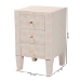 Baxton Studio Leyna Modern Beige Faux Shagreen 3-Drawer End Table - JY24A039-Beige Faux Shagreen-ET