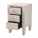 Baxton Studio Leyna Modern Beige Faux Shagreen 3-Drawer End Table - JY24A039-Beige Faux Shagreen-ET