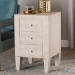 Baxton Studio Leyna Modern Beige Faux Shagreen 3-Drawer End Table - JY24A039-Beige Faux Shagreen-ET