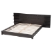 Baxton Studio Elina Modern Ebony Black Wood Queen Size Platform Bed with Built-In Shelves - MG-0051-Ebony Black-Queen
