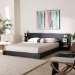 Baxton Studio Elina Modern Ebony Black Wood Queen Size Platform Bed with Built-In Shelves - MG-0051-Ebony Black-Queen