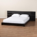 Baxton Studio Elina Modern Ebony Black Wood Queen Size Platform Bed with Built-In Shelves - MG-0051-Ebony Black-Queen