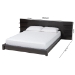 Baxton Studio Elina Modern Ebony Black Wood Queen Size Platform Bed with Built-In Shelves - MG-0051-Ebony Black-Queen