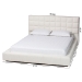 Baxton Studio Braylin Glam and Luxe Teddy-Bear Fabric King Size Platform Bed - CFSP0828-White-King