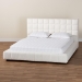 Baxton Studio Braylin Glam and Luxe Teddy-Bear Fabric King Size Platform Bed - CFSP0828-White-King