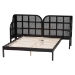 Baxton Studio Cascadia Mid-Century Modern Ebony Black Wood Queen Size Wingback Platform Bed - MG0225-Ebony Black-Queen