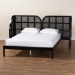 Baxton Studio Cascadia Mid-Century Modern Ebony Black Wood Queen Size Wingback Platform Bed - MG0225-Ebony Black-Queen