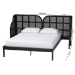 Baxton Studio Cascadia Mid-Century Modern Ebony Black Wood Queen Size Wingback Platform Bed - MG0225-Ebony Black-Queen