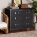 Baxton Studio Benton Vintage Black Canvas 4-Drawer Storage Cabinet - JY23B238-Black-Cabinet