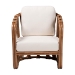bali & pari Westham Bohemian Natural Rattan and Seagrass Arm Chair - Westham-Light Brown-CC