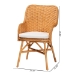bali & pari Celsie Bohemian Light Honey Rattan Dining Chair - Celsie-Light Honey Rattan Cushioned-DC