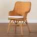 bali & pari Celsie Bohemian Light Honey Rattan Dining Chair - Celsie-Light Honey Rattan Cushioned-DC