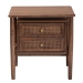 Baxton Studio Alyssa Japandi Walnut Brown Wood 2-Drawer Nightstand Woven with Rattan - SW8000-86NS-Walnut-Nightstand