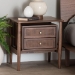 Baxton Studio Alyssa Japandi Walnut Brown Wood 2-Drawer Nightstand Woven with Rattan - SW8000-86NS-Walnut-Nightstand