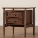 Baxton Studio Alyssa Japandi Walnut Brown Wood 2-Drawer Nightstand Woven with Rattan - SW8000-86NS-Walnut-Nightstand