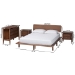 Baxton Studio Alyssa Japandi Walnut Brown Wood King Size 4-Piece Bedroom Set - SW8598-Walnut-4PC King Bedroom set