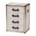 Baxton Studio Jaelyn Vintage Coffee Canvas 4-Drawer End Table