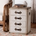 Baxton Studio Jaelyn Vintage Coffee Canvas 4-Drawer End Table - JY24A037-White-Wooden-ET