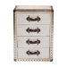 Baxton Studio Jaelyn Vintage Coffee Canvas 4-Drawer End Table - JY24A037-White-Wooden-ET