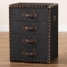 Baxton Studio Jaelyn Vintage Black Canvas 4-Drawer End Table - JY24A037-Black-Wooden-ET