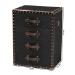 Baxton Studio Jaelyn Vintage Black Canvas 4-Drawer End Table - JY24A037-Black-Wooden-ET