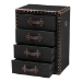 Baxton Studio Jaelyn Vintage Black Canvas 4-Drawer End Table - JY24A037-Black-Wooden-ET
