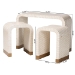 bali & pari Carlyn Coastal Beige and White Mother of Pearl Capiz Shell 3-Piece Accent Table Set - F242-FT19-3PC-Table Set