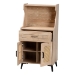 Baxton Studio Pavone Mid-Century Modern Oak Brown Wood Kitchen Cabinet - FP-2402-2001B-Natural/Black-Kitchen Cabinet