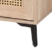 Baxton Studio Pavone Mid-Century Modern Oak Brown Wood Kitchen Cabinet - FP-2402-2001B-Natural/Black-Kitchen Cabinet