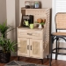 Baxton Studio Pavone Mid-Century Modern Oak Brown Wood Kitchen Cabinet - FP-2402-2001B-Natural/Black-Kitchen Cabinet