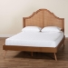 Baxton Studio Alecia Mid-Century Ash Walnut Wood Queen Size Platform Bed - MG9780-1/9704-Queen