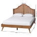 Baxton Studio Alecia Mid-Century Ash Walnut Wood Queen Size Platform Bed - MG9780-1/9704-Queen