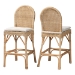 bali & pari Bilu Bohemian Natural Rattan 2-Piece Bar Stool Set