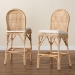 bali & pari Bilu Bohemian Natural Rattan 2-Piece Bar Stool Set - DC829-BS-Bilu-Light Honey Rattan-Bar Stool