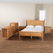 Baxton Studio Jenn Golden Brown Wood Japandi 5-Piece Queen Size Bedroom Set with Distressed-Finished Rattan - Jenn-Distressed/NT Oak-Queen 5PC Bedroom Set