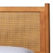Baxton Studio Jenn Golden Brown Wood Japandi 5-Piece Queen Size Bedroom Set with Distressed-Finished Rattan - Jenn-Distressed/NT Oak-Queen 5PC Bedroom Set