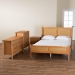 Baxton Studio Jenn Golden Brown Wood Japandi 4-Piece Queen Size Bedroom Set with Distressed-Finished Rattan - Jenn-Distressed/NT Oak-Queen 4PC Bedroom Set