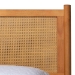 Baxton Studio Jenn Golden Brown Wood Japandi 4-Piece Queen Size Bedroom Set with Distressed-Finished Rattan - Jenn-Distressed/NT Oak-Queen 4PC Bedroom Set