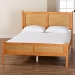 Baxton Studio Jenn Golden Brown Wood Japandi Queen Size Platform Bed with Distressed-Finished Rattan - MG0224-1-5703R Rattan/NTOak1203-Queen
