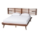 Baxton Studio Elvina Mid-Century Transitional Ash Walnut Wood Queen Size Platform Bed with Built-In Shelves