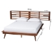 Baxton Studio Elvina Mid-Century Transitional Ash Walnut Wood Queen Size Platform Bed with Built-In Shelves - MG0228-AshWalnut-Queen