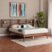 Baxton Studio Elvina Mid-Century Transitional Ash Walnut Wood Queen Size Platform Bed with Built-In Shelves - MG0228-AshWalnut-Queen