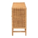 bali & pari Vivan Bohemian Honey Rattan and Mahogany Wood 3-Drawer Storage Cabinet - Vivan-SV2089-Natural-Rattan-Cabinet